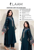 Unstitched Lawn Suit Deep Blue Embroidered 2Pc M042