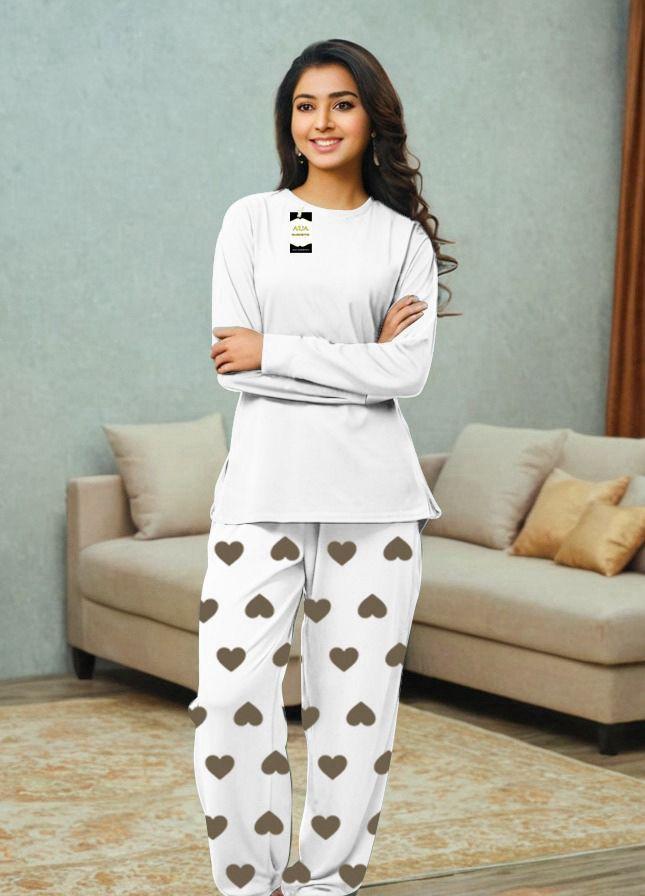 Pakistani Cotton Night Suit with Heart Print