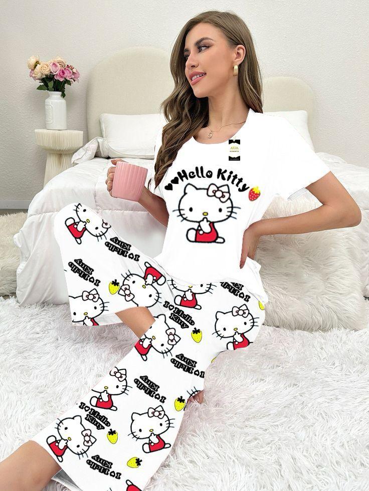 Hello Kitty Cotton Night Suit Medium Large