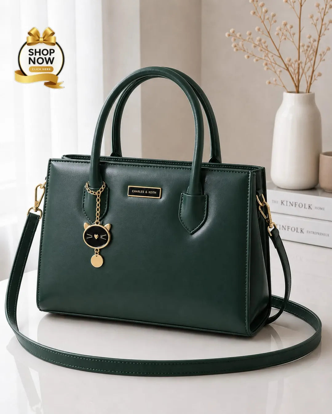 Women's Black Rexine Shoulder Bag with Top Handle M014