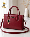 Women's Black Rexine Shoulder Bag with Top Handle M013