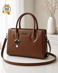 Women's Black Rexine Shoulder Bag with Top Handle M012