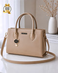 Women's Black Rexine Shoulder Bag with Top Handle M011