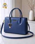 Women's Black Rexine Shoulder Bag with Top Handle M010