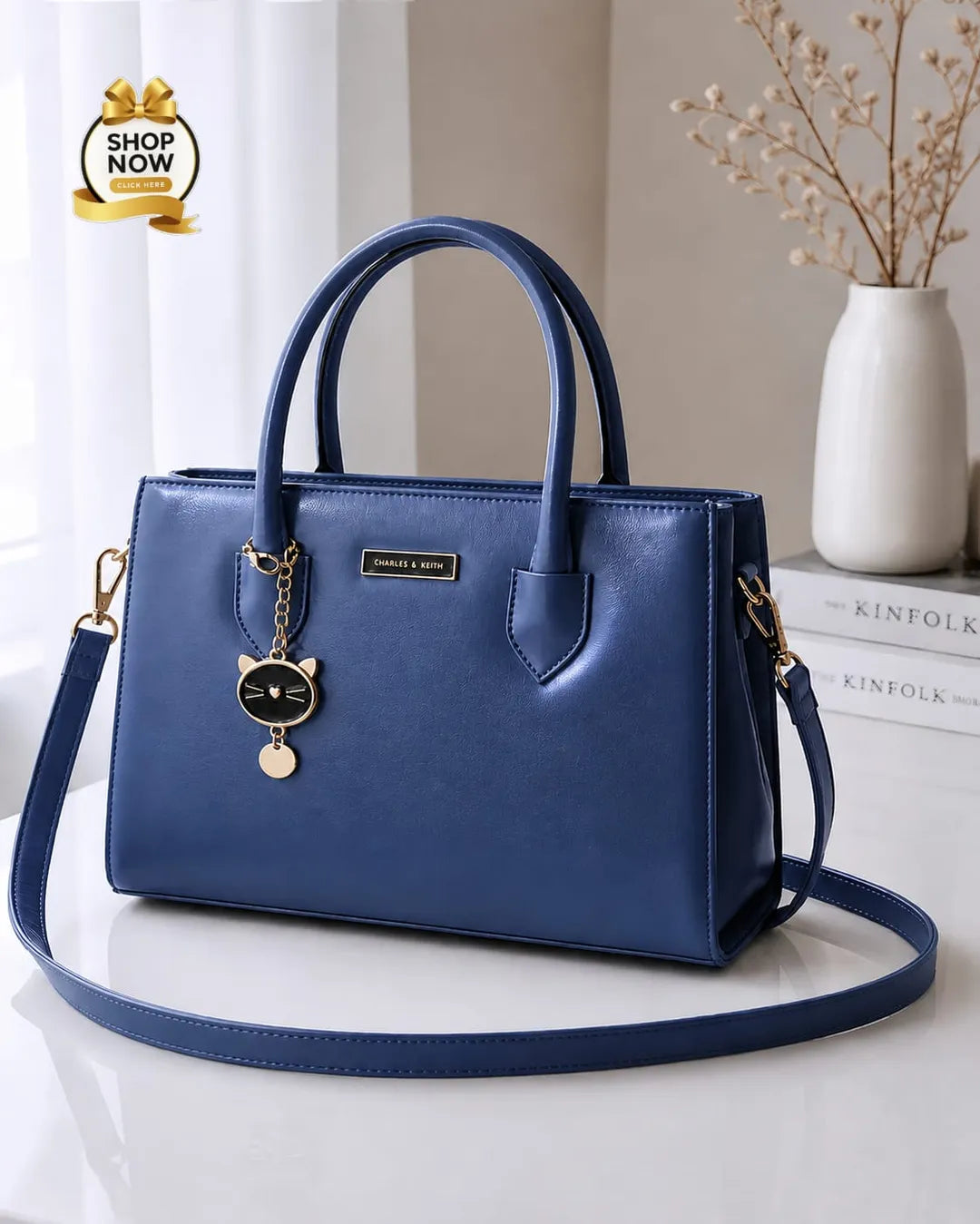 Women's Black Rexine Shoulder Bag with Top Handle M010