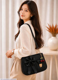Women's Leather Plain Shoulder Bag A52