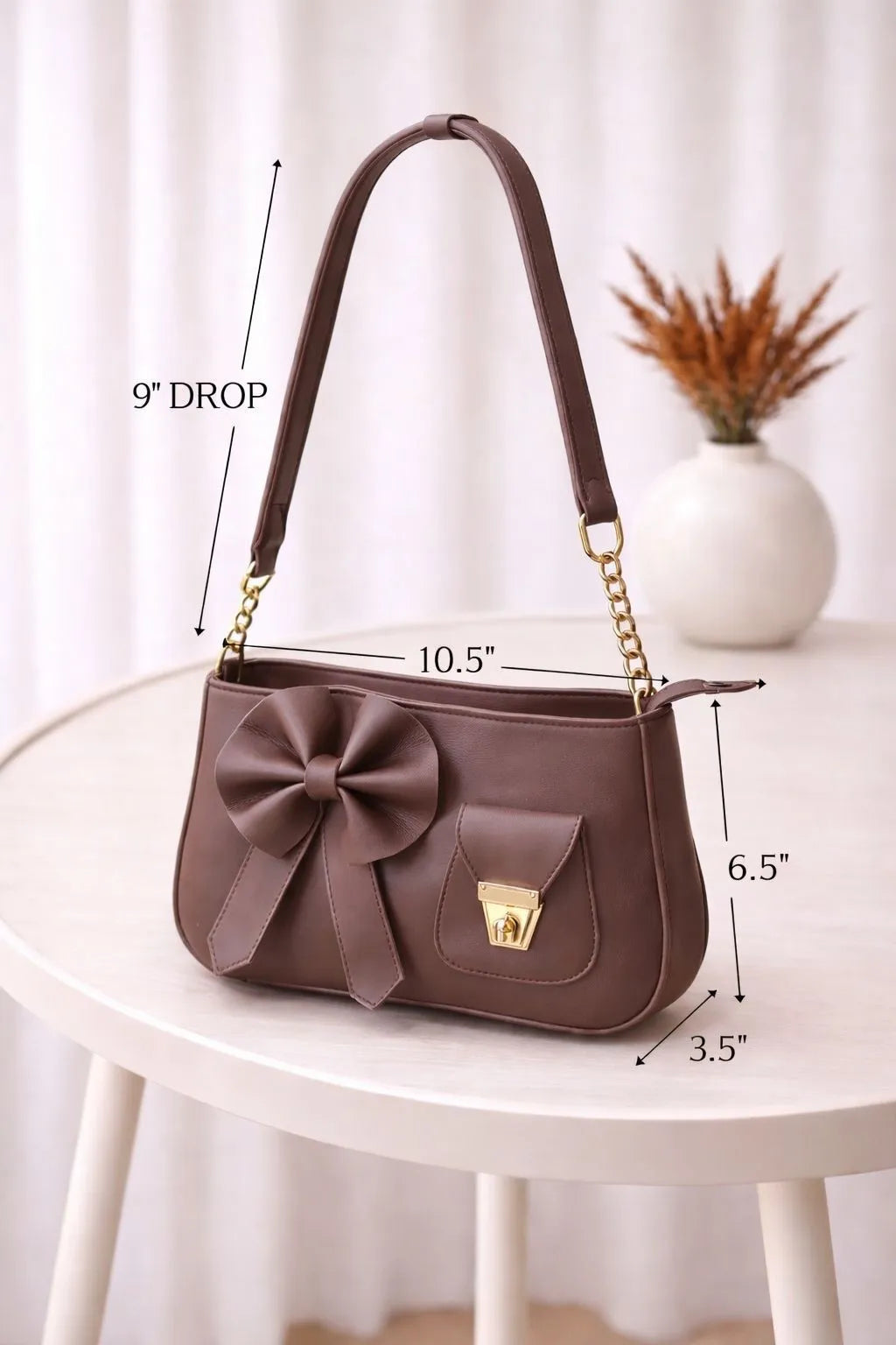 Women's Leather Plain Shoulder Bag A53