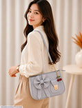 Women's Leather Plain Shoulder Bag A51