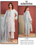 3 Piece Lawn Digital Print Suit Yellow M031