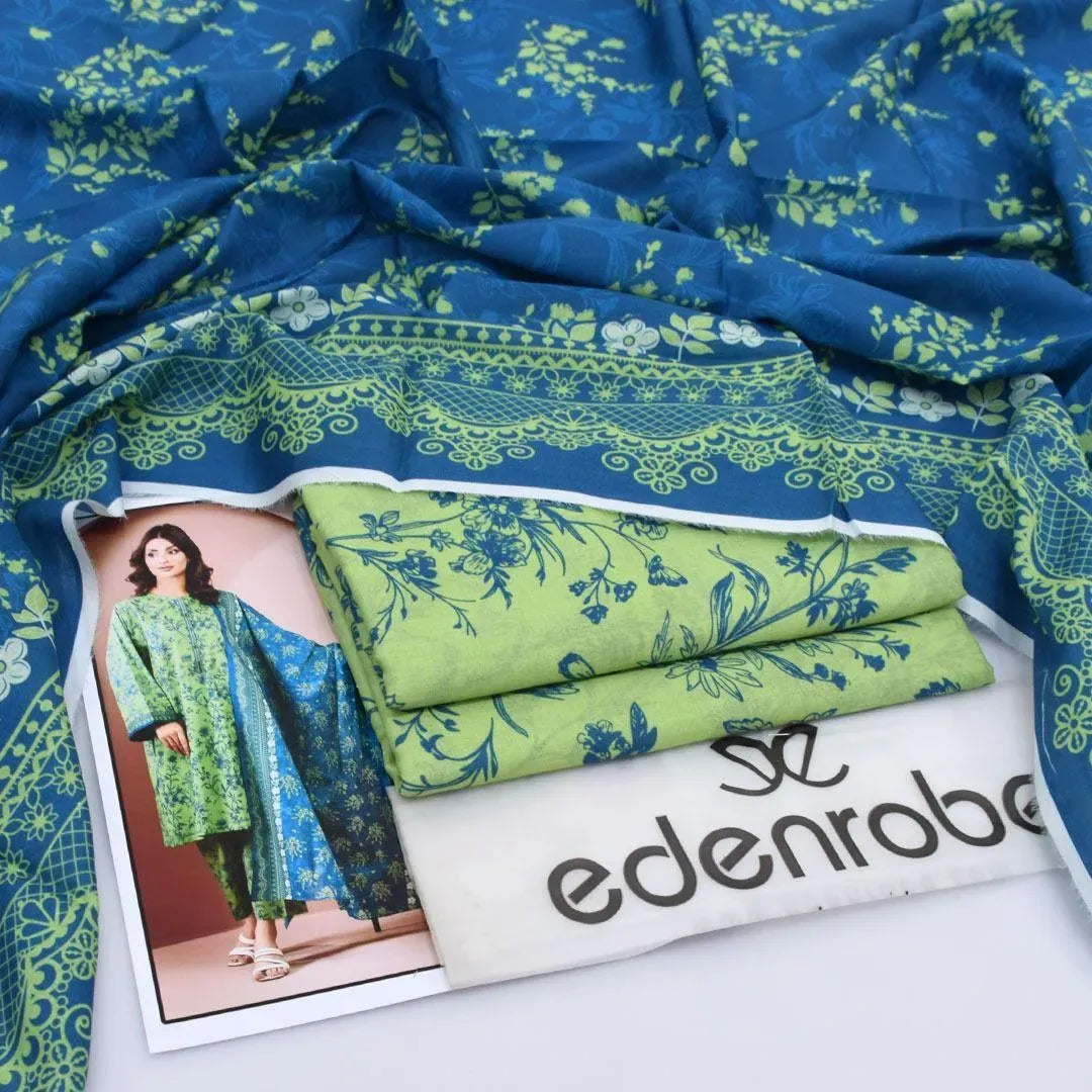 Green Digital Print Lawn 3-Piece Set M033