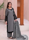 3 Pcs Women's Stitched Dobby Lawn Printed Suit M017