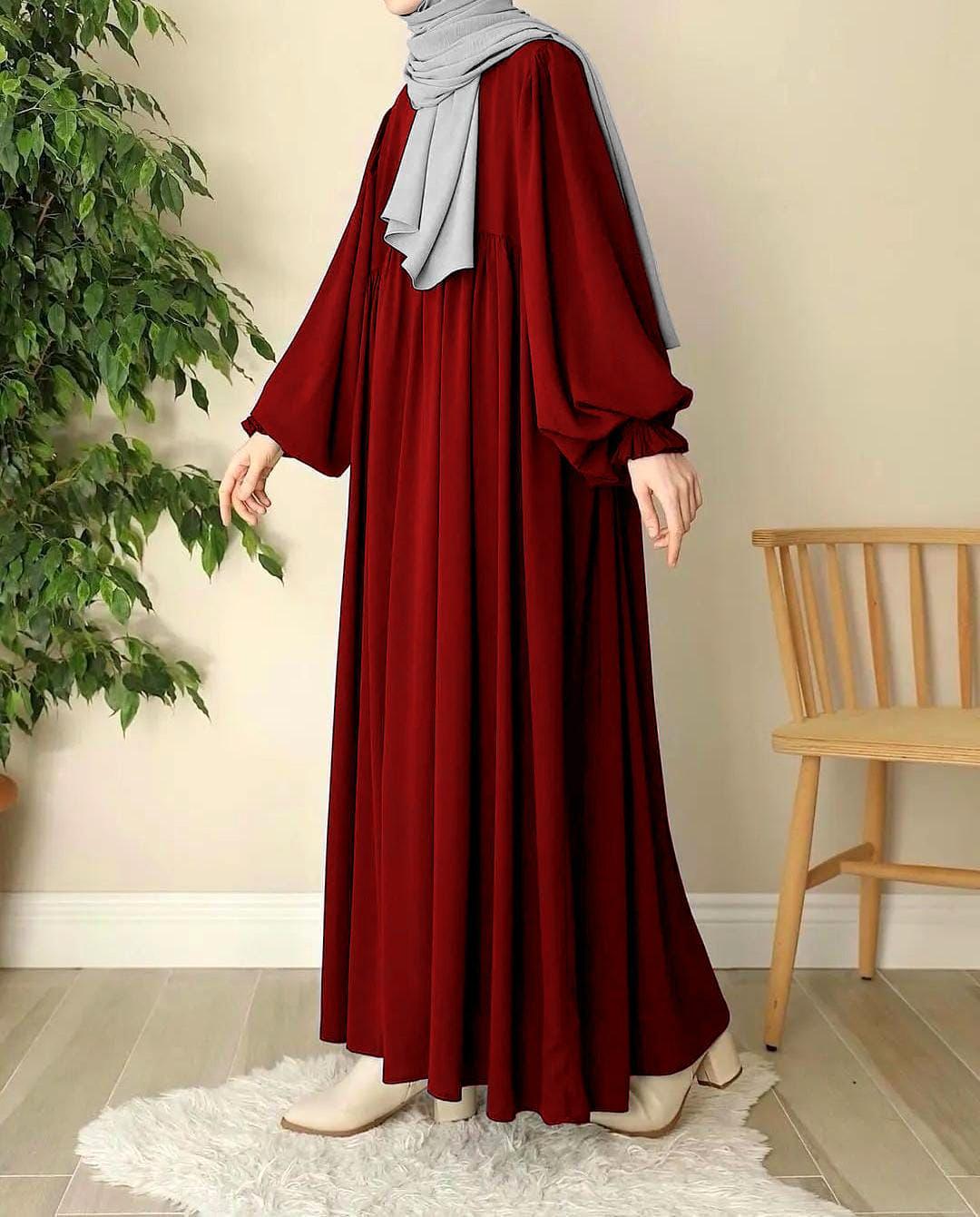 Front Platted Gum Zip Abaya With Stoller