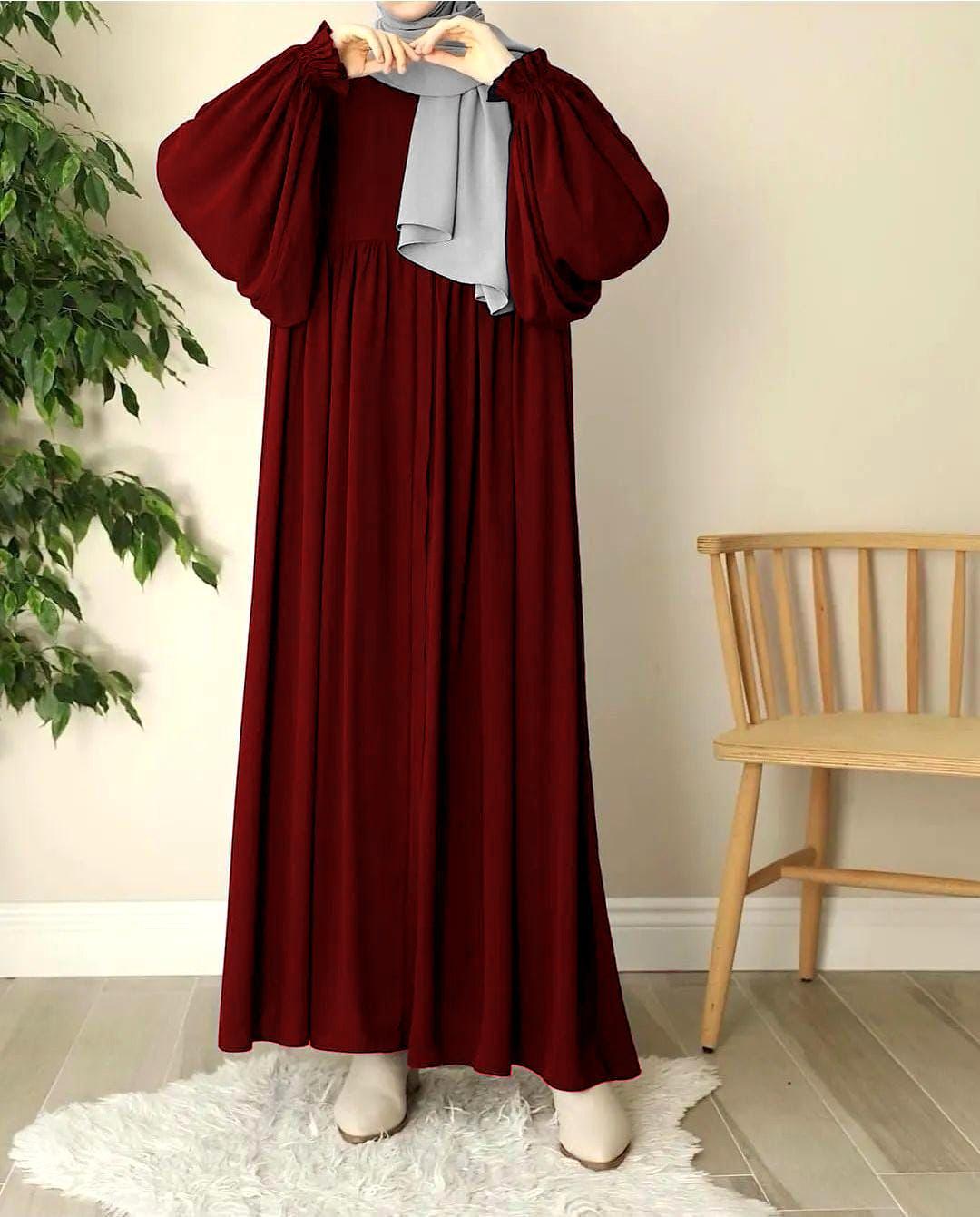 Front Platted Gum Zip Abaya With Stoller