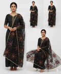 Black Organza 2-Piece Suit with Handwork & Beads for Eid M039