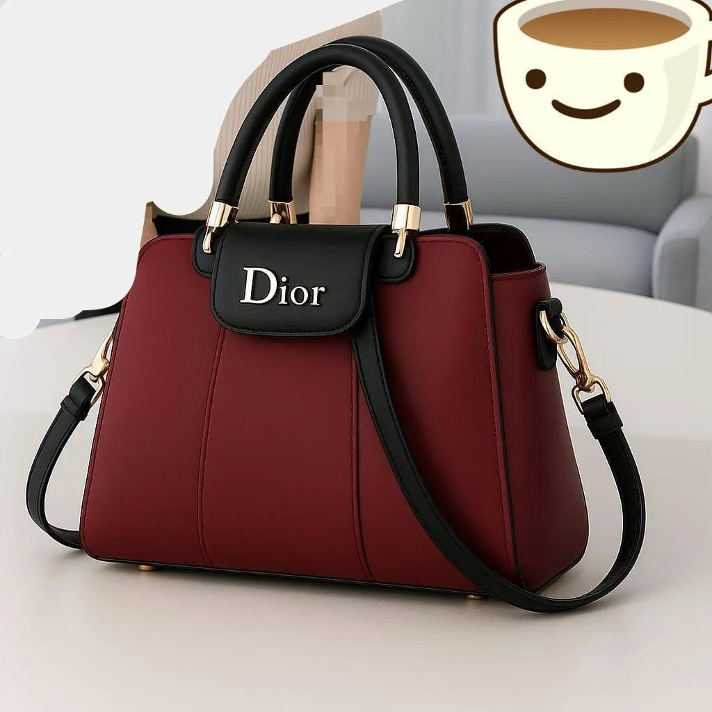 Women's Leather Shoulder Bag Black Blue Maroon Pink Beige 9x11" A044