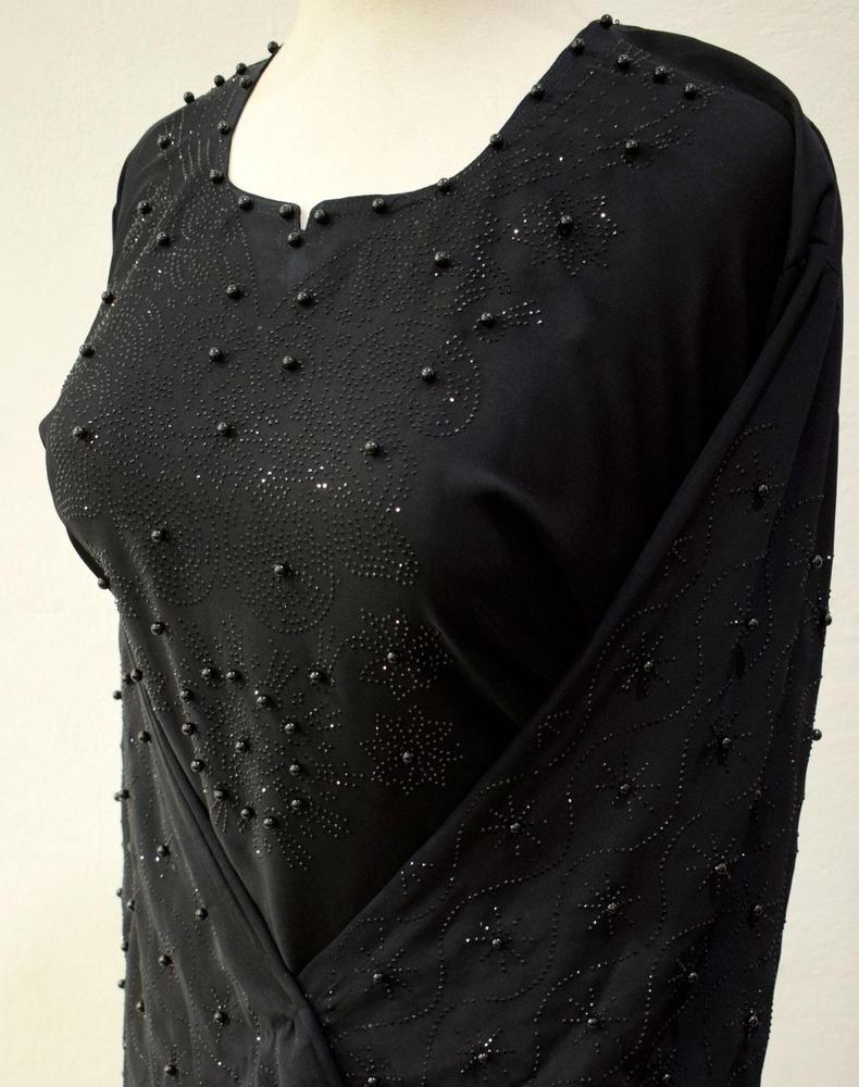 Nidha Black Abaya with Heavy Embroidery for Women