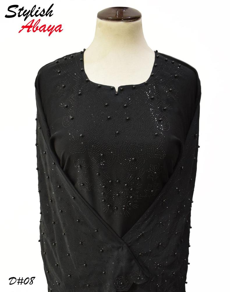 Nidha Black Abaya with Heavy Embroidery for Women