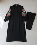 Black Embroidered 2-Piece Set for Women